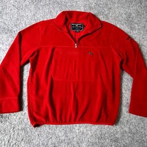 Polo Sport Ralph Lauren Men's Red‎ Fleece Quarter Zip Pullover Size M Retro 90s